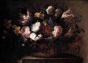 Arellano, Juan de Still-Life with a Basket of Flowers Spain oil painting artist